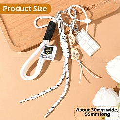Bread Acrylic & Braided Polyester Rope Pendant Decorations&nbsp;HJEW-YWC0001-04A-1