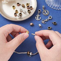 20Pcs 4 Colors Tibetan Style Alloy Rondelle Tube Bails&nbsp;FIND-YW0004-10