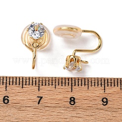 Brass Micro Pave Cubic Zirconia Ear Cuff Findings&nbsp;LS-KK-F898-15D-G