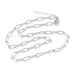 4MM 304 Stainless Steel Textured Paperclip Chain Necklaces for Man and Women&nbsp;SA-CBAB767-12P