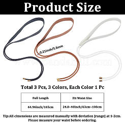 3Pcs 3 Colors Bowknot PU Leather Wrap Around Waist Bands&nbsp;AJEW-CL0003-46