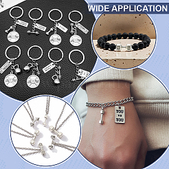 32Pcs 8 Styles Tibetan Style Alloy Pendants & Beads Findings Kits&nbsp;TIBE-ME0001-01