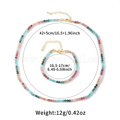 Natural Gemstone Beaded Bracelets & Necklaces Set for Women&nbsp;DW2258