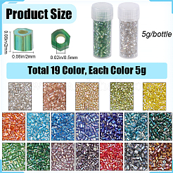 95g 19 colors 11/0 Two Cut Round Hole Glass Seed Beads&nbsp;SEED-SC0001-24