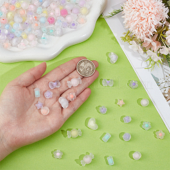 160Pcs 8 Styles Frosted Transparent Acrylic Beads&nbsp;OACR-PA0002-09