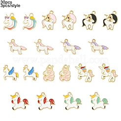 30Pcs 10 Styles Alloy Enamel Pendants&nbsp;ENAM-YW0004-11