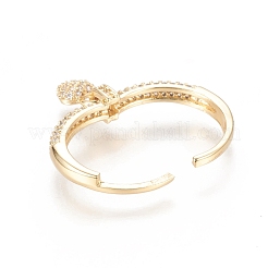 Adjustable Brass Micro Pave Cubic Zirconia Rings&nbsp;RJEW-F101-05G