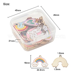 25Pcs 25 Style Light Gold Alloy Enamel Pendants&nbsp;ENAM-YW0001-82