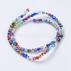 Handmade Evil Eye Lampwork Beads Strands&nbsp;LAMP-J089-B01