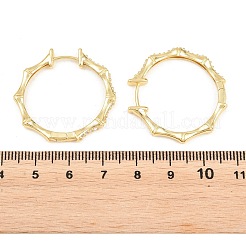 Brass Micro Pave Cubic Zirconia Hoop Earrings&nbsp;EJEW-P346-07G-01