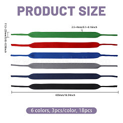 18Pcs 6 Colors Polyester & Synthetic Rubber Anti-slip Adjustable Eyeglass Lanyard&nbsp;AJEW-CA0005-45