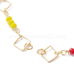 Rhombus Glass Seed Beaded Link Bracelet Making&nbsp;AJEW-JB01150-29