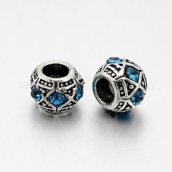 Antique Silver Plated Alloy Rhinestone European Beads&nbsp;CPDL-J031-AS