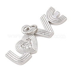 Brass Micro Pave Cubic Zirconia Pendants&nbsp;KK-G544-37P