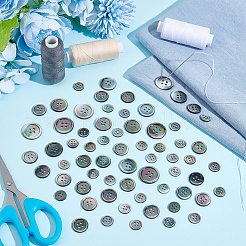 26Pcs 4 Style Natural Shell Buttons&nbsp;BUTT-NB0001-67