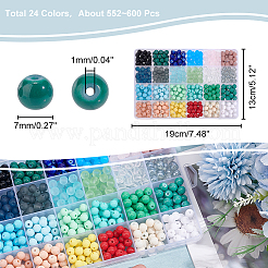 DIY 552~600Pcs 24 Style Round Beads Jewelry Making Finding Kit&nbsp;DIY-PH0013-59