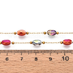 Handmade Glass Oval Link Chains&nbsp;CHS-T006-35G