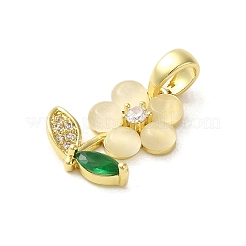 Brass Micro Pave Cubic Zirconia Pendants&nbsp;KK-E105-02G