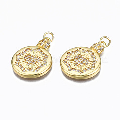 Brass Micro Pave Cubic Zirconia Pendants&nbsp;ZIRC-N039-148A-NF