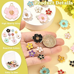24Pcs 12 Colors Alloy Enamel Pendants&nbsp;FIND-YW0012-10-NR