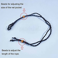 Adjustable Braided Waxed Cord Macrame Pouch Necklace Making&nbsp;MAK-WH0008-02B