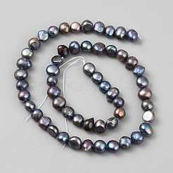 Dyed Natural Cultured Freshwater Pearl Beads Strands&nbsp;PEAR-WH0004-12