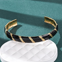304 Stainless Steel Enamel Bangles for Women&nbsp;LS-BJEW-H637-01G