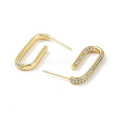 Brass Micro Pave Clear Cubic Zirconia Stud Earrings&nbsp;EJEW-L285-004G