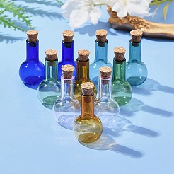 10Pcs 5 Colors Mini High Borosilicate Glass Bottle Bead Containers&nbsp;GLAA-FS0001-71