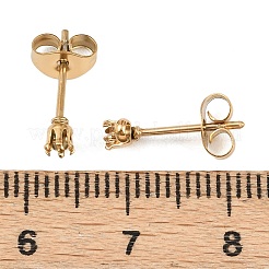 304 Stainless Steel Flat Round Stud Earring Findings&nbsp;STAS-D389-04A-G