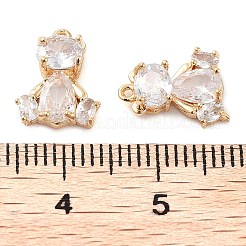 Brass Micro Pave Clear Cubic Zirconia Charms&nbsp;KK-U028-11G