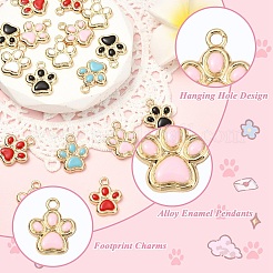 25Pcs 5 Styles Rack Plating Alloy Enamel Pendants&nbsp;ENAM-YW0008-94