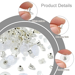 6 Styles Brass Bullet Clutch Bullet Clutch Earring Backs with Pad&nbsp;FIND-FS0003-08P
