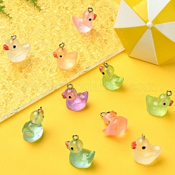 21Pcs 7 Styles Luminous Transparent Resin Pendants&nbsp;RESI-YW0001-82