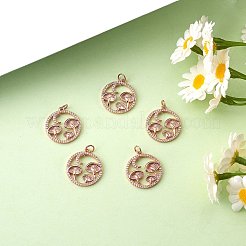 5Pcs Brass Micro Pave Clear Cubic Zirconia Pendants&nbsp;ZIRC-SZ0003-33A