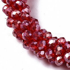 Faceted Transparent Glass Beads Stretch Bracelets&nbsp;BJEW-S144-002C-03