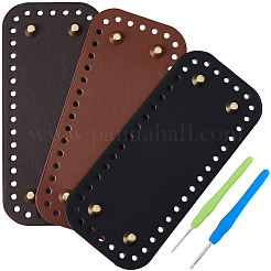 3Pcs 3 Colors Rectangle PU Leather Knitting Crochet Bags Nail Bottom Shaper Pad&nbsp;DIY-CL0002-17