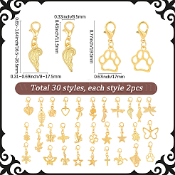 64Pcs Alloy Pendant Decorations&nbsp;HJEW-SC0002-74
