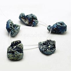 Electroplated Natural Druzy Agate Beads Strands&nbsp;G-N0259-03