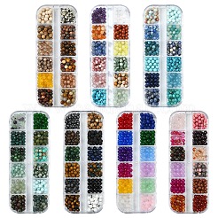 DIY Round Natural & Synthetic Gemstone Beads Stretch Bracelets Kits&nbsp;DIY-YW0011-65