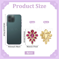 4Pcs Teardrop Shape Hotfix Rhinestone Iron on Patches&nbsp;PATC-FG0002-25A