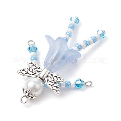 Glass Seed & Acrylic Pearl Beaded Big Pendants&nbsp;PALLOY-MZ00194-01