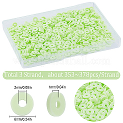 3 Strands Flat Round Handmade Polymer Clay Beads&nbsp;CLAY-SC0001-69A