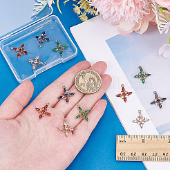 12Pcs 4 Colors Brass Micro Pave Cubic Zirconia Pendants&nbsp;KK-AR0001-86