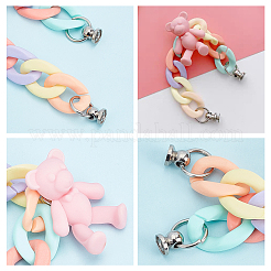 Opaque Acrylic Curb Chain for DIY Keychains&nbsp;HJEW-CA0001-07