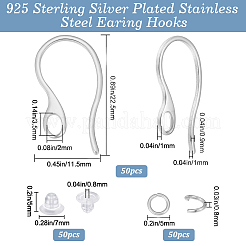 50Pcs 304 Stainless Steel Earring Hooks&nbsp;STAS-BBC0009-93