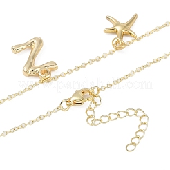 Bohemian Summer Beach Style 18K Gold Plated Shell Shape Initial Pendant Necklaces&nbsp;IL8059-26