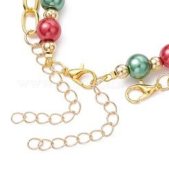 5Pcs 5 Styles Christmas Alloy Enamel Multi-strand Bracelets for Women&nbsp;BJEW-JB12079