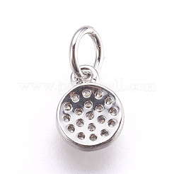 Brass Micro Pave Cubic Zirconia Charms&nbsp;ZIRC-E152-17P-RS