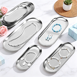 12Pcs 4 Sizes 201 Stainless Steel Oval Jewelry Plate&nbsp;ODIS-WA0001-34B